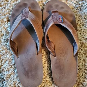 Women's Brown Rainbow flip flops
